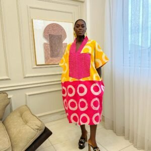 NaaNa boubou ( yellow / pink )