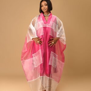 Frimpomaa organza boubou pink / white