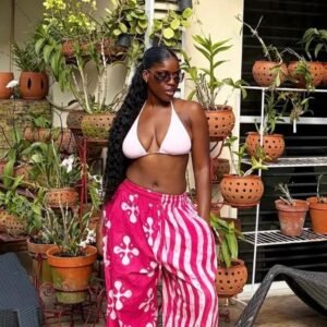 Edem pants ( pink lines and logo symbols )