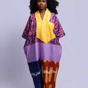 NaaNa patchwork boubou with kente neckline